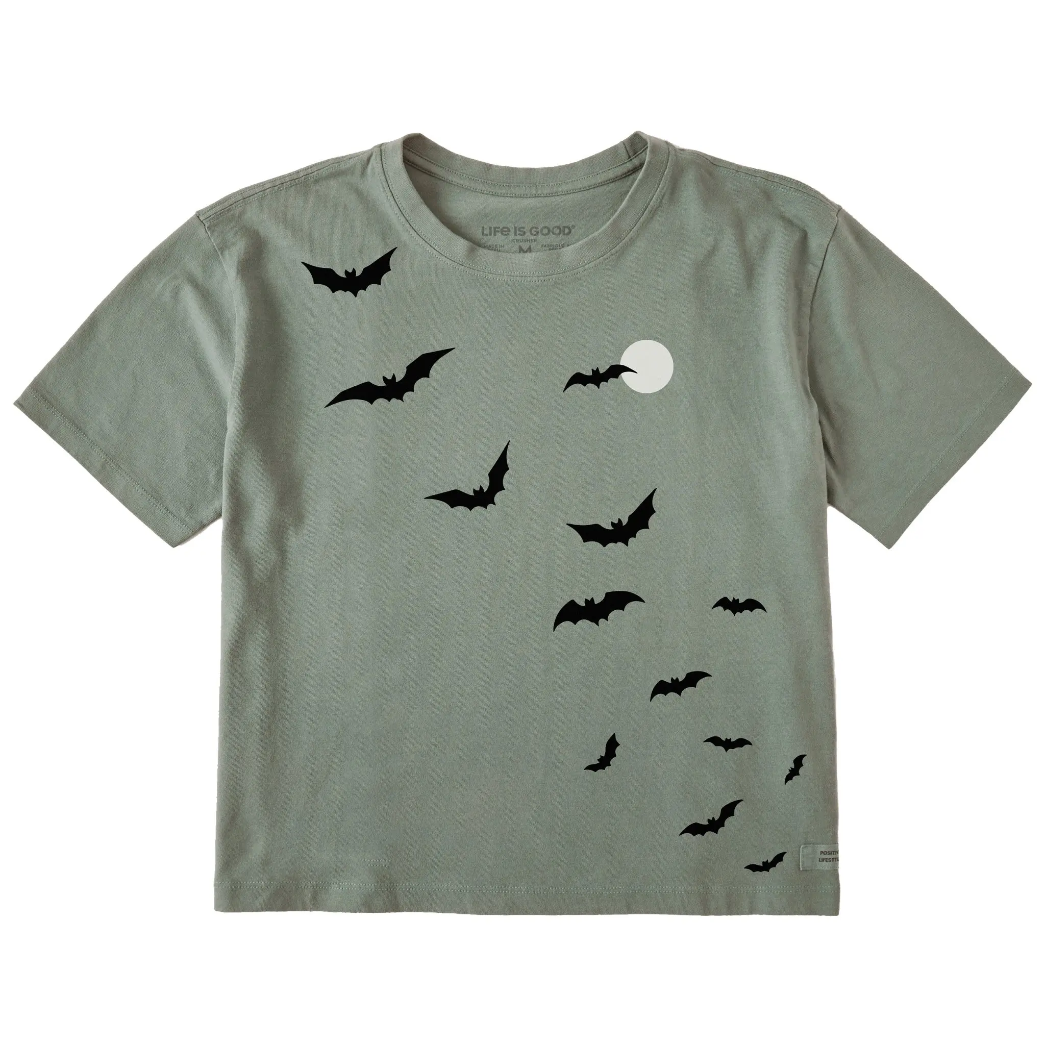 Women's Scattered Bats Short Sleeve Crusher Boxy Tee
