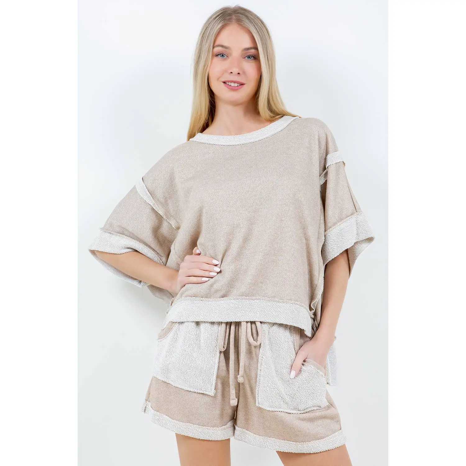 Taupe Loopterry Pocket Shorts