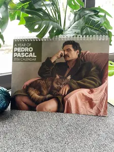 Pedro Pascal with cat 2026 Calendar Funny Gift for Friend, Christmas New Year Calendar