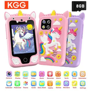 New Cute Cartoon Z10 Electronic Learning Mini Phone with 8GB Memory Card, Optional Storage Bag, Dual Camera, Story Video Music Calculator, 20 Educational Games, 12 Habit Tracking, Multifunctional Educational Tool for Boys and Girls' Learning,Festival Gift