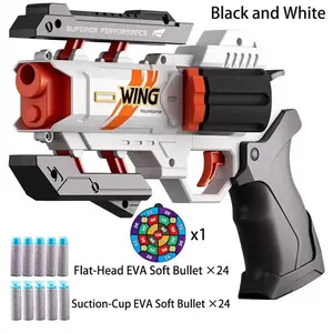 Quick-transforming revolver toy gun contains 48 EVA soft bullets and is suitable as a birthday or holiday gift.