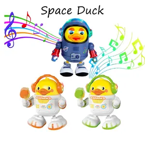 Dancing Space Duck Toy, Space Duck Dancing Musical Interactive Toy, Electric Dancing Duck Toy Baby Musical Toys, Cute Singing Walking Duck Toys with Music LED Lights for Kids Birthday Gifts