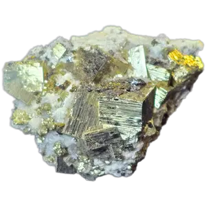 Cubic Peruvian Pyrite on Quartz | Top Grade Peru Crystals | Southwest Crystals