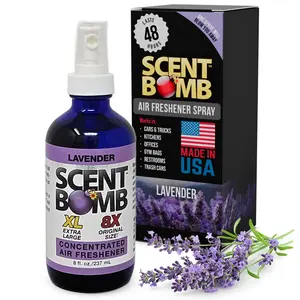 Scent Bomb Air Freshener Spray, Long-Lasting Odor Eliminator for Home & Car, Effective Deodorizer Spray for Kitchen, Bathroom, Fresh Room Spray & Smell Neutralizer, Lavender