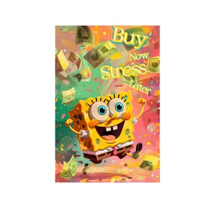 Card Sticker Cover Joyous Energy  Buy Now Stress Later SpongeBob Funny  Holographic Credit & Debit Card Skin -Card Decal-Easy to Apply -Long Lasting-Small Chip-Card Decal-for EBT, Transportation, Key, Credit, Debit Card Skin - Cute, Kawaii, Waterproof