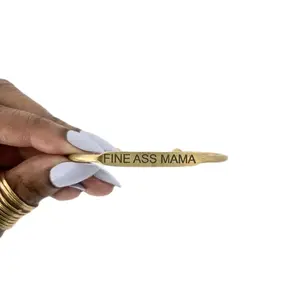 FINE MAMA Bohemian Statement Bangles - Waterproof Affirmation Bangle for Mother's Day, Gift for Moms, Durable & Stylish