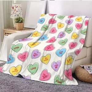 Viral Conversation Hearts Coquette Blanket – Ultra Soft Pastel Candy Heart Fleece Throw, Perfect for Valentine’s Day, Anniversaries, Birthdays, or Just-Because Gifts to Wrap in Sweet Love & Cozy Comfort