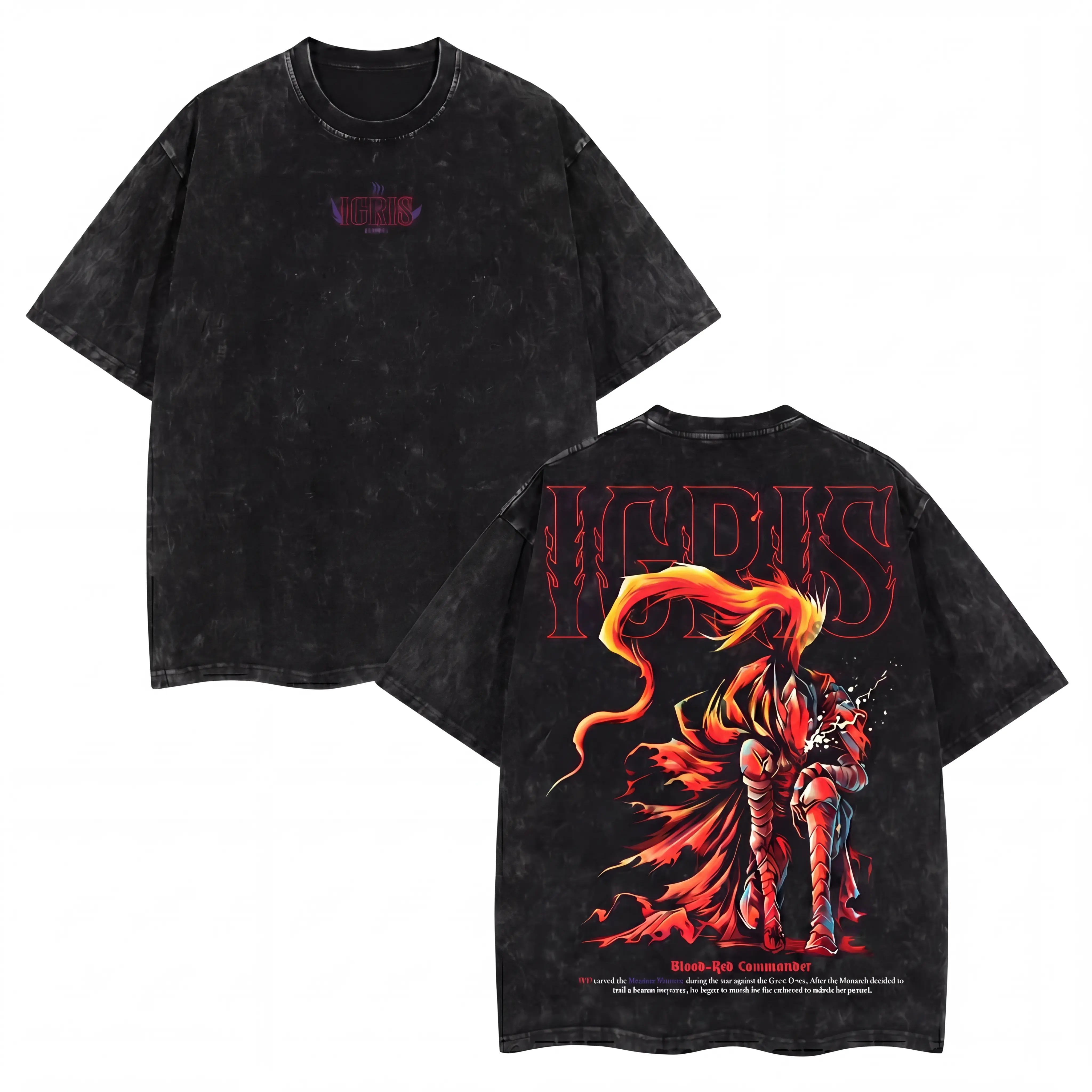 [COLLECTION] Limited Edition Igris, Iron, Tank, Beru Streetwear T-Shirt - Shadow Soldiers Sung Jin-Woo Solo Leveling Anime Double Printed Oversize Lightweight Acid Washed Seamless Graphic Top, Men's Apparel Gift For Anime Fans, Tshirt, Shortsleeve, Oversi