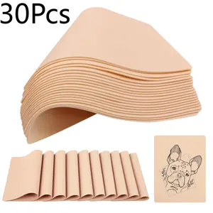 30/20/15/10/5/3/2pcs Of Unmarked Tattoo Practice Material - Dual-Sided Imitation Skin For Tattooing, Soft And Ideal For Both Novice And Skilled Tattoo Artists.