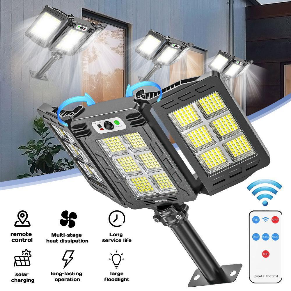 LED Solar Flood Light, Outdoor Motion Sensor Light, 800 LEDs Solar Security Lights,Remote Control, IP65 Waterproof,Super Bright 3 Brightness 3 Modes,6000mAh Motion Sensor Outdoor Lights for Outside,Perfect Christmas & New Year Gift ldea