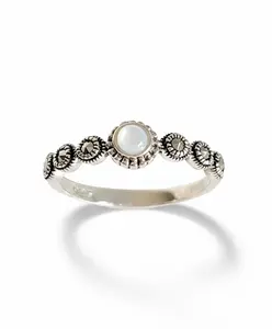 Sterling Silver Marquise Mother of Pearl Ring