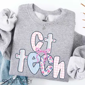 CT Tech T-Shirt / Sweatshirt & Hoodie , Rad Tech Gift, Computed Tomography Crewneck, CT Tech Gift For Her, CT Tech Shirts Clothes Sleeve