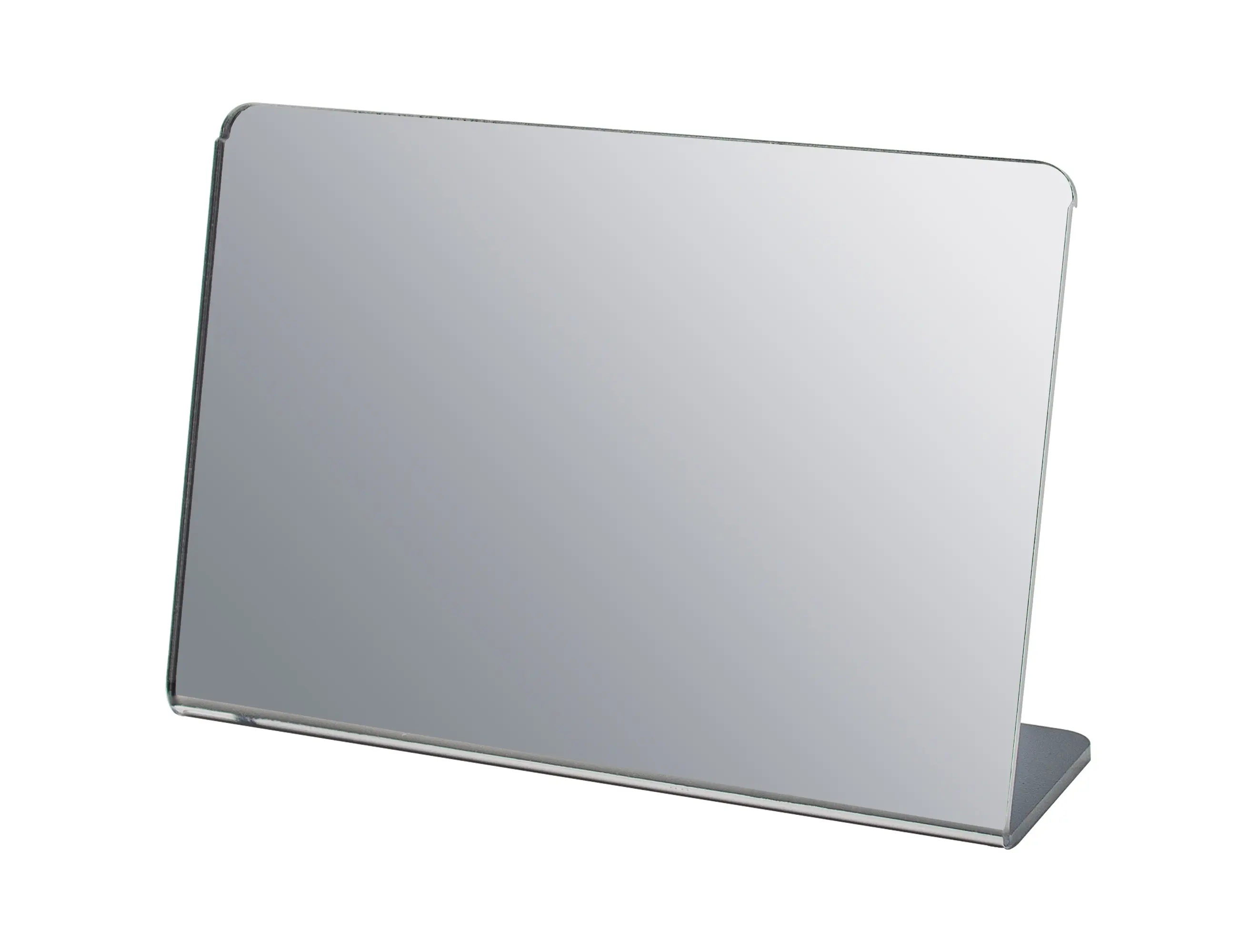 Acrylic Mirror Slant Back Countertop Travel Makeup Mirrors Horizontal Landscape Orientation Compact Safer Than Glass Retail Salons or Home for Therapy by 321 Plastics