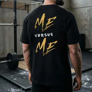 me vs me back printed Gym T Shirt, Training Tee
