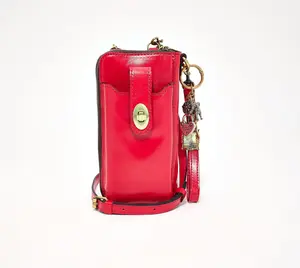 Patricia Nash Amalia Leather Phone Crossbody w/ Charm & Wristlet