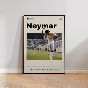Neymar Poster, Neymar Soccer Print Decor, Santos FC Poster, Neymar Santos Print, Sports Wall Art, Neymar Fan Gift Decoration
