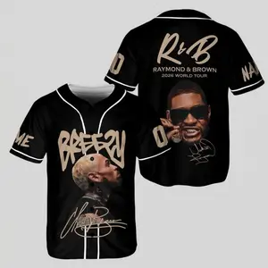 Vintage R&B Fan Custom Music Tour Baseball Jersey - Personalized Button-Up Sports Collectible Jersey with Custom Name