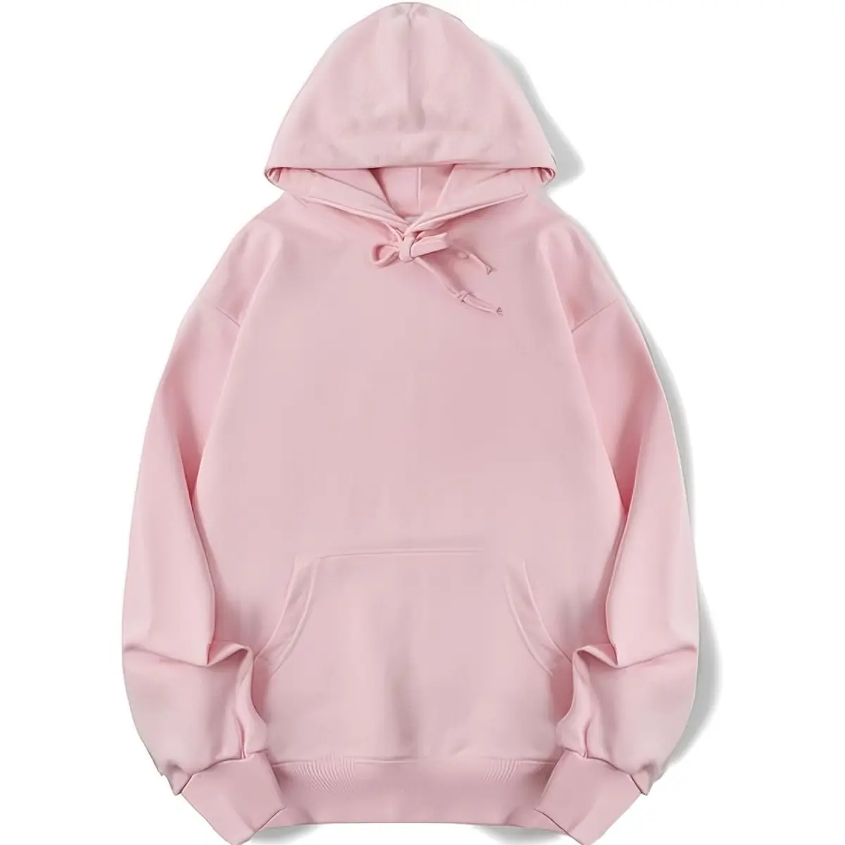Holafish Women's Comfy Fleece Hoodie Sweatshirts - Long Sleeves, Loose Pullover with Kangaroo Pocket, Simple Basic Korean Minimalist Style, Medium-Length Casual Winter Everyday Tops for Jeans Matching, Soft, Ribbed, Cotton