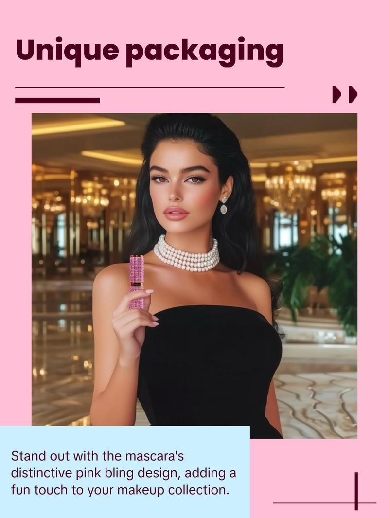 Mimo Velish The Mascara - Made To Hypnotize Eyelash Mascara with Pink Bling Design and Packaging