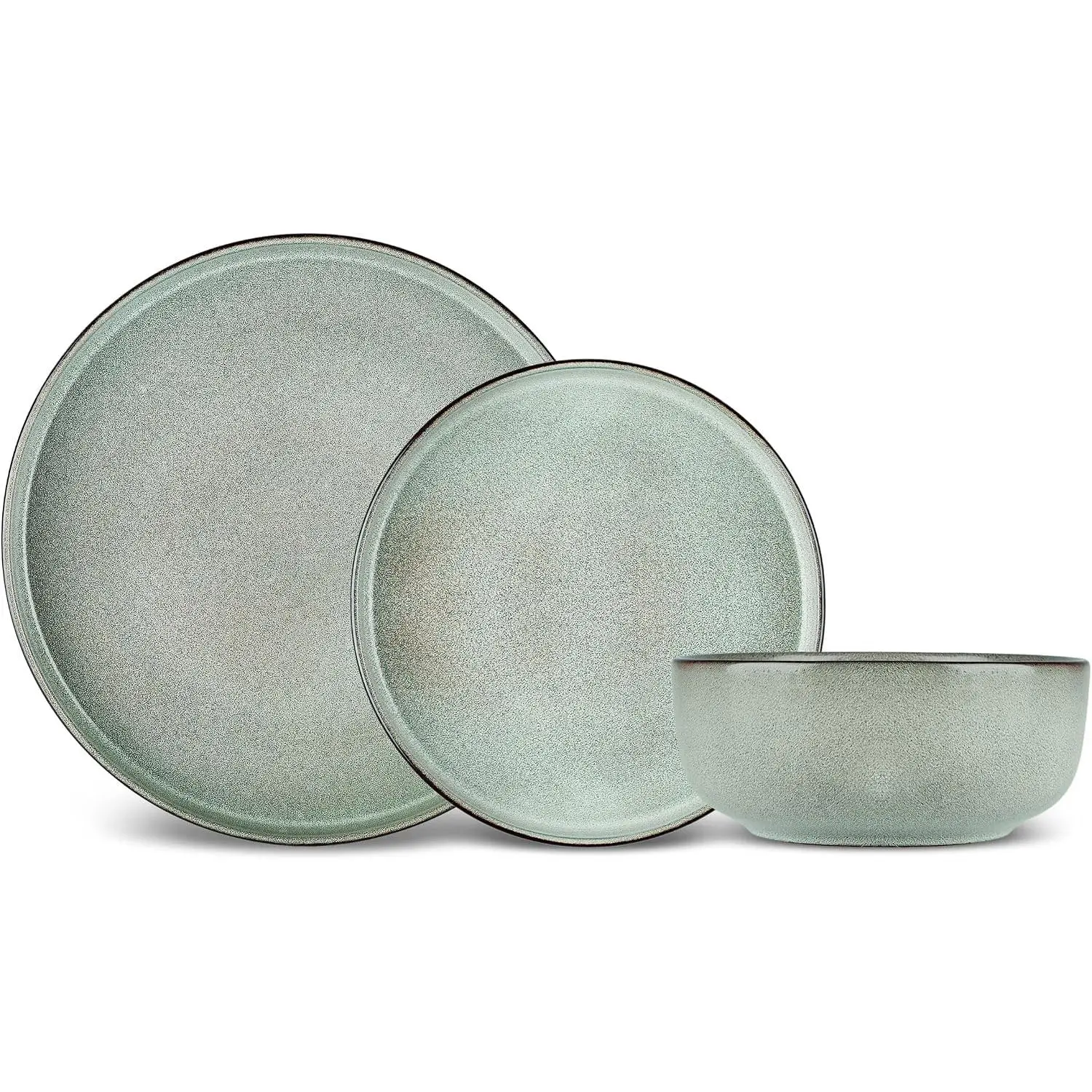 Karaca New Skal 18-Piece Stoneware Dinnerware Set for 6, Reactive Glaze, Dishwasher & Microwave Safe