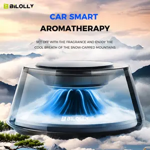 BiLOLLY Smart Car Air Freshener, Premium Scenic Scent Car Fragrance, Auto On/Off, Adjustable Intensity, Fuji Morning Glow and Pine Forest Secret Fragrance Lasts for Six Months, 2025 New Car Diffuser, Car Fragrance