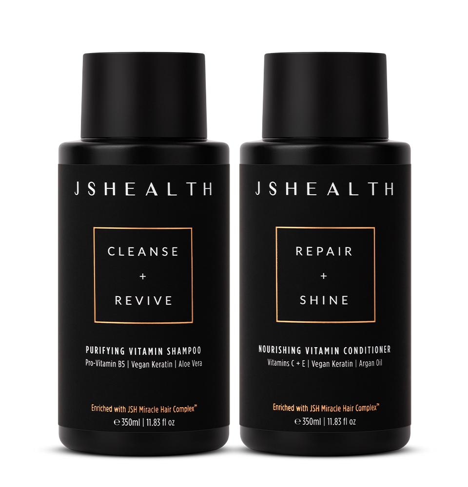 JSHealth 2-Step Vitamin Haircare System - Shampoo & Conditioner Oil Aloe Nourishing Cleanser