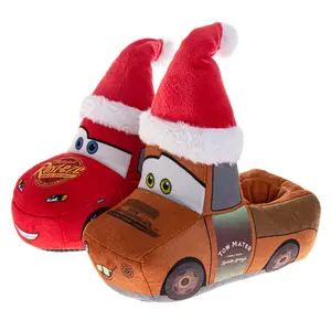 Cars Boys' Dual Size Slippers (Sizes 5-1, Toddlers)