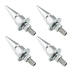 Anti-Theft Spike License Plate Screws, Chrome Decorative Bolts with Lock Nuts, Prevent Theft and Vibration, Ideal for Customizing Your Car or Motorcycle Rear End Look