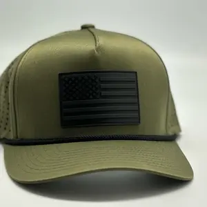 Green Performance Series American Flag Patch w/ rope