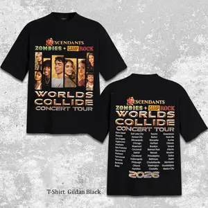 Descendants Zombies Camp Rock Worlds Collide Concert Tour Shirt, Music Festival 2026 Shirt, Descendants Zombies Camp Rock Tee, Retro 90s Music Style, New Tour 2026 Gift For Fans Classic Menswear Menswear