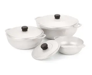 IMUSA 1.5/2.5/5.2qt Cast Aluminum Caldero 3pc Set - 18/22/28cm