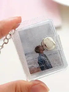 Clear Mini Photo Keychain, Cute Photo Album Pendant, DIY Photo Scrapbook Keychain, Fashion Accessories for Women & Men, Trendy Cute Keychain
