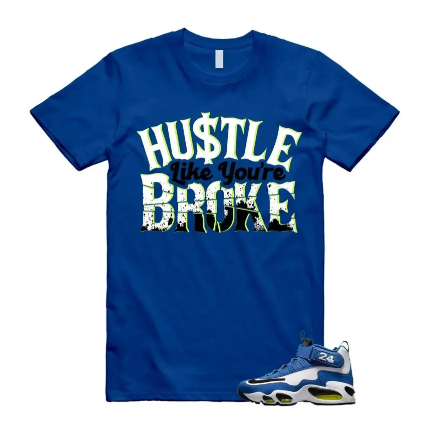 Shirt to match Griffey Max 1 Varsity Royal White Volt Black, Griffey Max 1 Varsity Shirt, Classic Fit, 100% Cotton, Comfortable, Fashion Clothes, Menswear Top