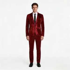 Men's Slim-Fit Suit Set - Versatile for Wedding, Date Night & More |Formal/Business/Casual Occasions | Burgundy/Forest Green/Navy/Black - Stylish & Timeless