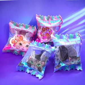 Candy Bag Shaker Charm Keychains - Cat Paw Charms - Cat Keychain - Acrylic Candy Keychain - Toe Beans 3" x 2.5"