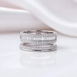 1.5 Ct Round and Emerald Cut Diamond Option Band