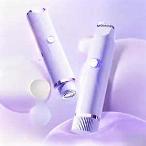Pink Hair Removal Device Women's Double Head Shaving Device Painless Shaving Private Pubic Hair Trimmer Electric Hair Scraper Women's Hair Removal Device Suitable for The Whole Body