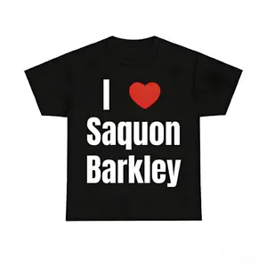 Game Day Gear Cotton T Shirt Featuring I Heart Saquon Barkley for Fans Graphic