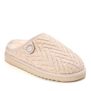 Fireside by Dearfoams Women's Greta Genuine Shearling Knit Clog Slipper