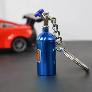 Car Culture Car Enthusiast Keychain Ring, Modified Car Nitrogen Bottle Key Chain Decoration, Gas Cylinder Key Holder Accessory, Keychain Pendant