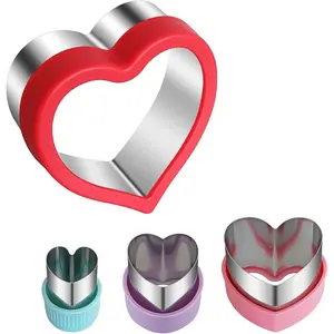 Heart-Shaped Cookie  Set - 4 Size Biscuit  for Valentine's Day Baking, Romantic Dessert Decoration, Anniversary Cooking & More