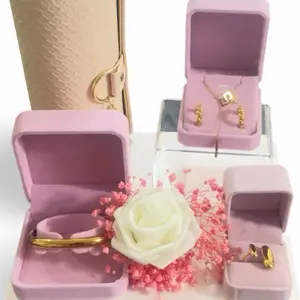 Luxe 5-Piece Jewelry Gift Box Premium Set with Classy Cases & Personalized Note Adjustable Ring Bracelet Necklace Earrings Travel Bag (with two tone ring, Silver Bracelet & Earrings)
