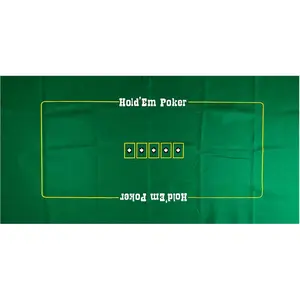 Poker Table Game Mat Layout 36" x 72" Rectangle Las Vegas Style Green Casino Felts Table Top Cover Great for Poker Game Night Theme Party Fundraisers & Gatherings