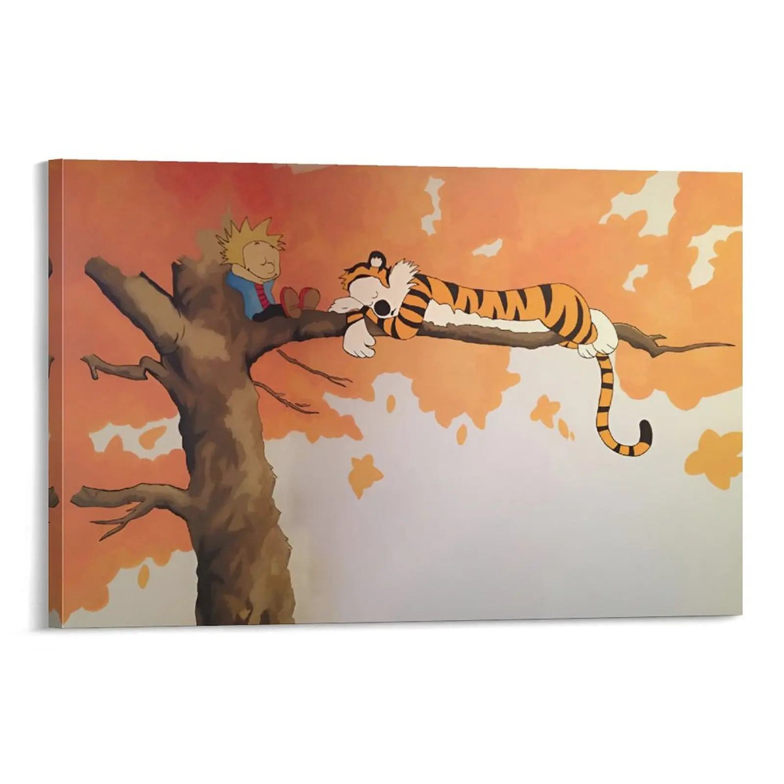 Funny Calvin Hobbes Adventures in Imagination Canvas Poster - Sunset Rest Art for Study & Reading Nook Canvas Poster Bedroom Decor Sports Landscape Office Room Decor Gift Frames Ornaments Wall Artistic