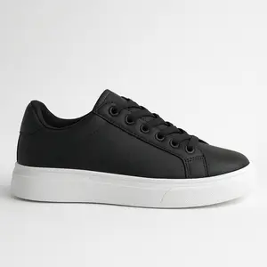 Black Casual Sneakers – Minimalist Low Top Walking Shoes (Lightweight Everyday Sneakers)