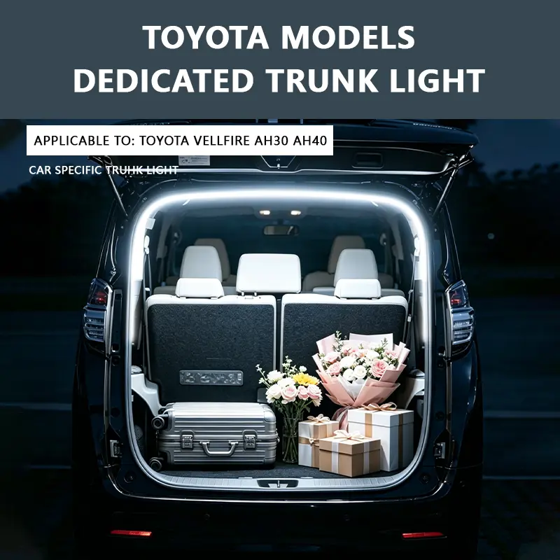 Cool White Luggage Area LED Light Strip for Toyota Vellfire AH30-AH40, Silicone Embedded, Flexible, IP67 Rated, Cuttable, Plug-in, Full Coverage Illumination for Dawn Road Trips, Dusk Errands, Plug-and-Play Setup