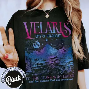 Comfort Colors Velaris City Of Starlight Acotar T-Shirt, The Night Court Bookish Gift, Court Of Thorns And Roses, Unisex Soft Ring Spun Fabric, Sizes S-3XL