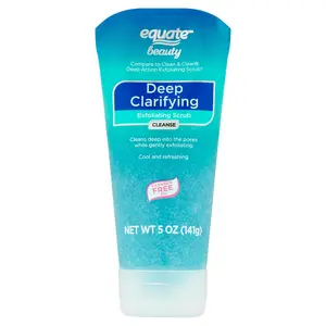 Equate Deep Clarifying Exfoliating Scrub 5 oz - Oil-Free, Paraben-Free and Phthalate-Free, Gentle Cleansing for Acne Treatment and Skin Smoothness
