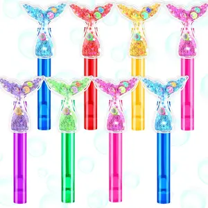 24PCS Mermaid Bubble Wands – Glitter Mermaid Tail Party Favors for Kids, Birthday Decorations, Goodie Bag Fillers, Piñata Stuffers & Classroom Prizes
