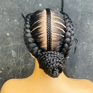 Full Lace 2 Sides Brush and 2 Sides Cornrows Wigs in 30 inches (360 full lace) Made with Fiber Hair blend, Full Lace Design, Handmade Craftsmanship, Available in Various Colors, Female